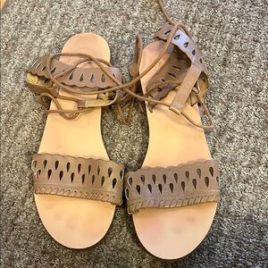 Jack rogers brown leather sandals